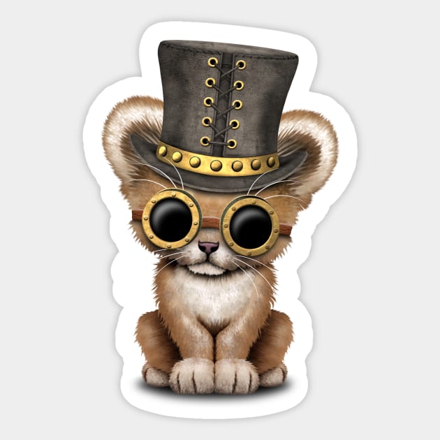 Steampunk Baby Lion Cub Sticker by jeffbartels